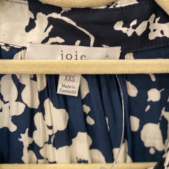 JOIE BLACK WHITE EMMALYN BUTTON DOWN MIDI SHIRTDRESS XXS - Picture 6 of 8